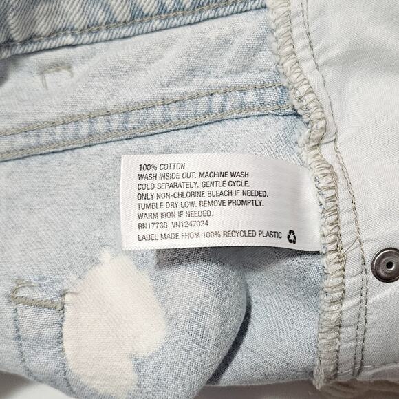 Wild Fable light wash bleach dye high rise cutoff denim shorts size 18 - Picture 9 of 10